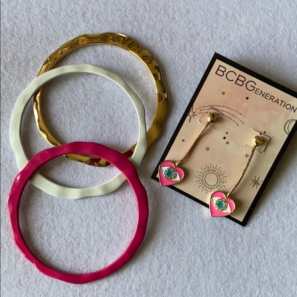BCBGENERATION Evil Eye Earrings & Bracelet Set